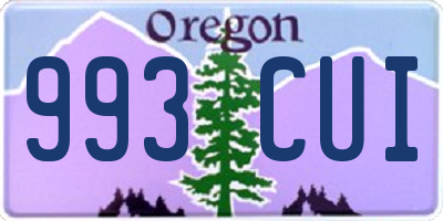 OR license plate 993CUI