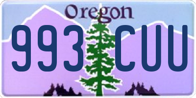 OR license plate 993CUU