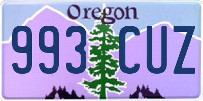 OR license plate 993CUZ