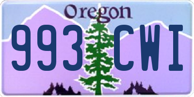 OR license plate 993CWI