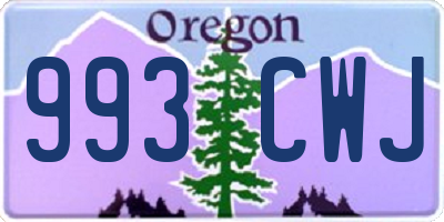OR license plate 993CWJ