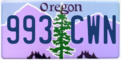 OR license plate 993CWN