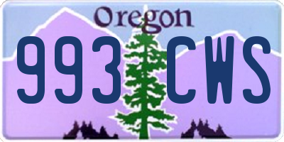 OR license plate 993CWS