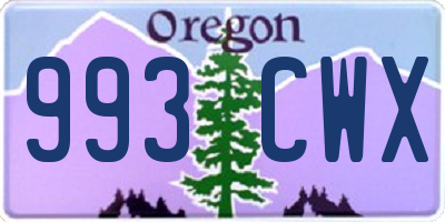 OR license plate 993CWX