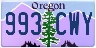 OR license plate 993CWY