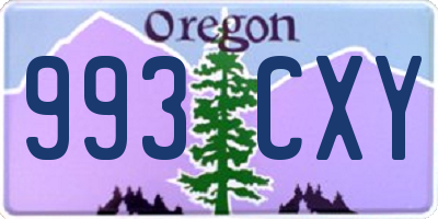 OR license plate 993CXY