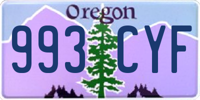OR license plate 993CYF