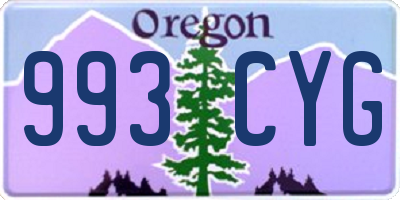 OR license plate 993CYG