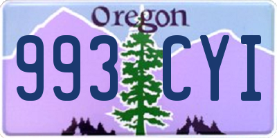 OR license plate 993CYI