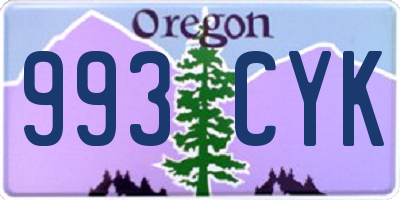 OR license plate 993CYK