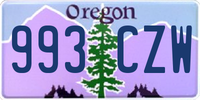 OR license plate 993CZW
