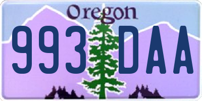 OR license plate 993DAA