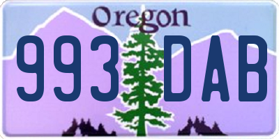 OR license plate 993DAB