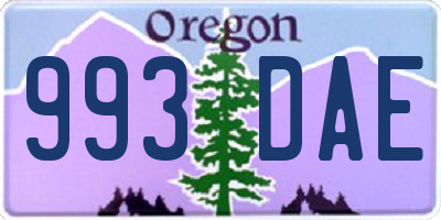 OR license plate 993DAE