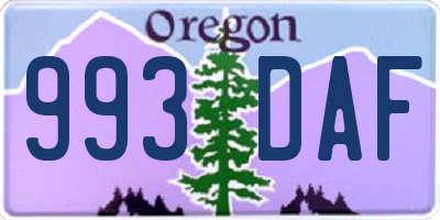 OR license plate 993DAF