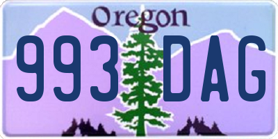 OR license plate 993DAG