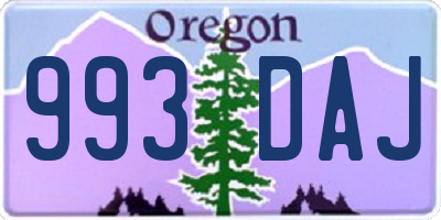 OR license plate 993DAJ