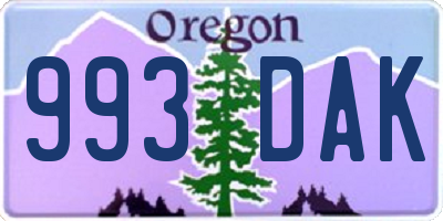 OR license plate 993DAK