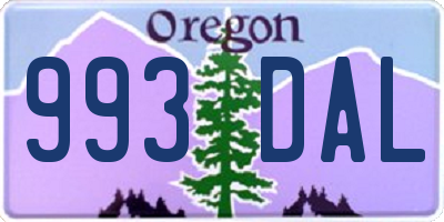 OR license plate 993DAL