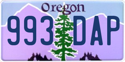 OR license plate 993DAP