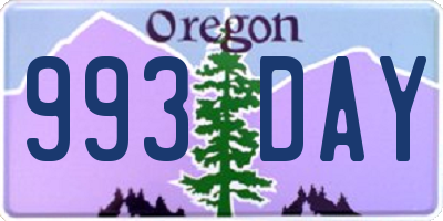 OR license plate 993DAY