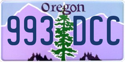 OR license plate 993DCC