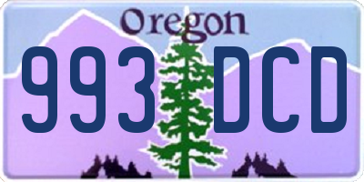 OR license plate 993DCD