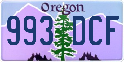 OR license plate 993DCF