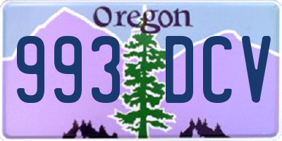 OR license plate 993DCV