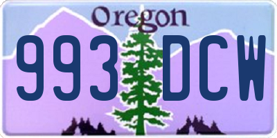 OR license plate 993DCW