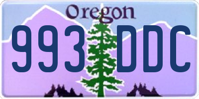 OR license plate 993DDC