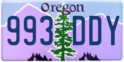 OR license plate 993DDY