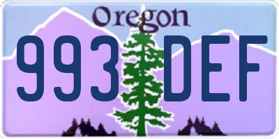 OR license plate 993DEF