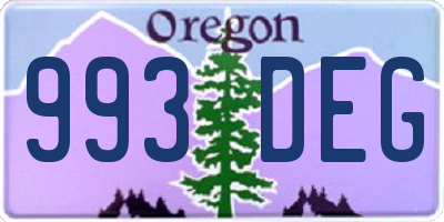OR license plate 993DEG
