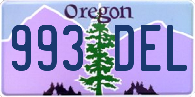OR license plate 993DEL