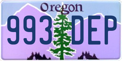 OR license plate 993DEP