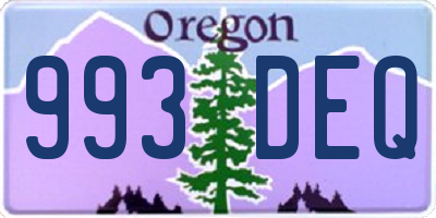 OR license plate 993DEQ
