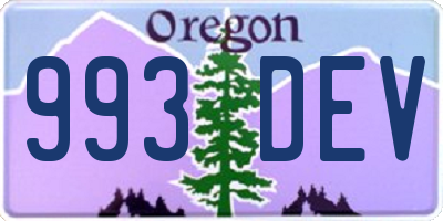 OR license plate 993DEV