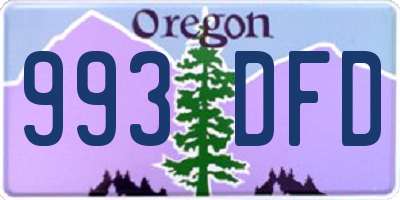 OR license plate 993DFD