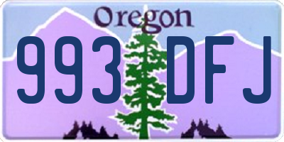 OR license plate 993DFJ
