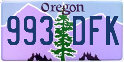 OR license plate 993DFK