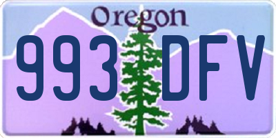 OR license plate 993DFV