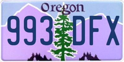 OR license plate 993DFX