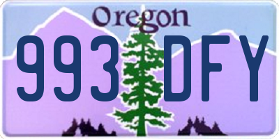 OR license plate 993DFY