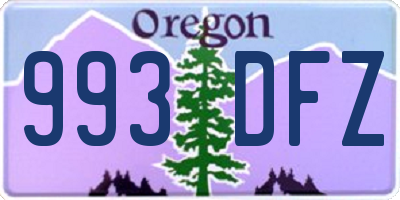 OR license plate 993DFZ