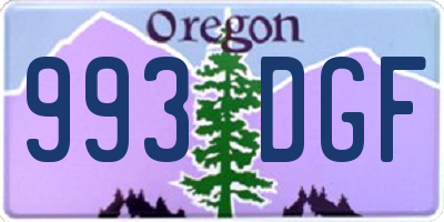 OR license plate 993DGF