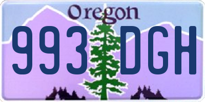OR license plate 993DGH