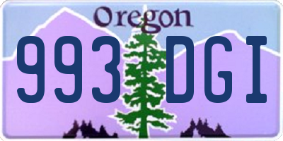 OR license plate 993DGI