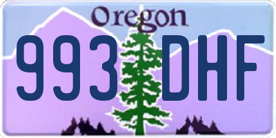 OR license plate 993DHF