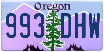 OR license plate 993DHW